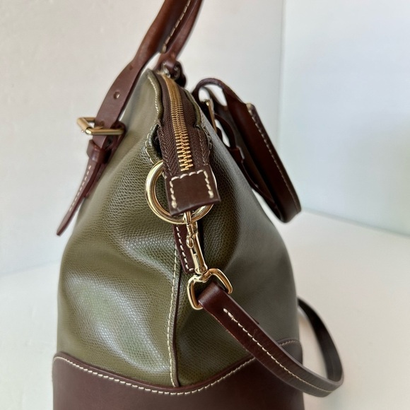 Dooney & Bourke Olive and Chocolate Satchel - Picture 7 of 13